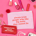 Working Harder Keyring Zip Wallet: Red / 100% Pu Leather