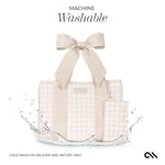 Special Edition Jelly Tote w/ Phone Pouch Latte Gingham Bow