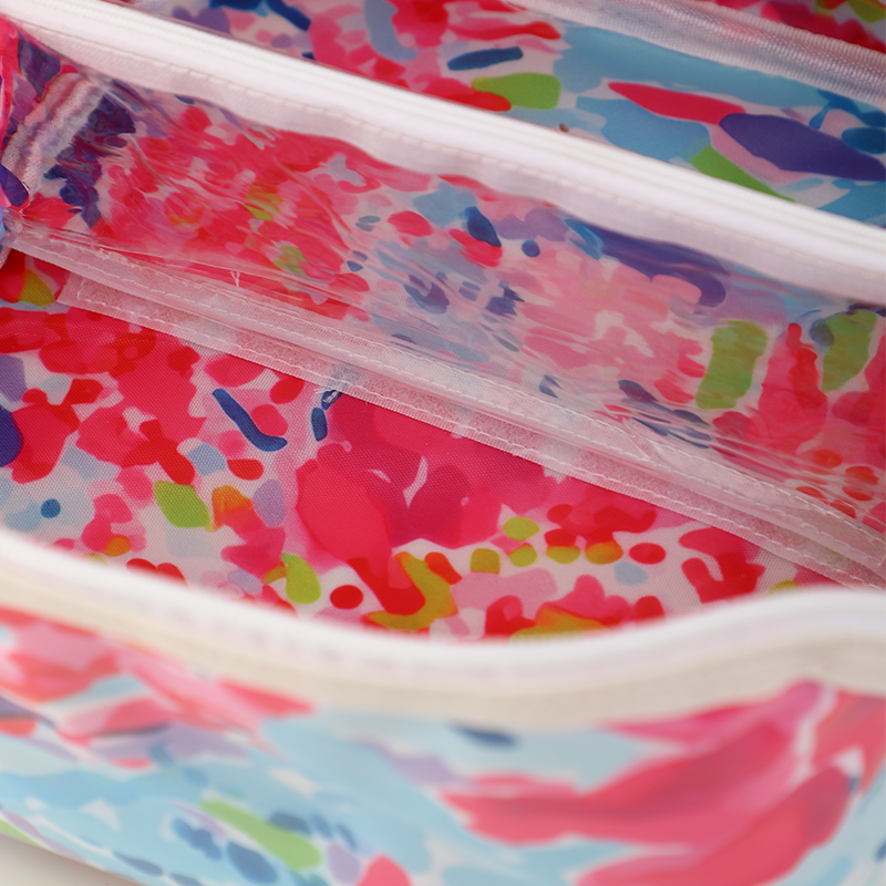 Waterproof Cosmetic Case PVC Make up Bag Bloom Abroad