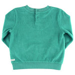 Boys Ocean Teal Terry Knit Crew Neck Sweatshirt: Blue / 12-18m