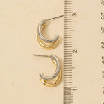 Gold Dipped Two Tone Layered Hoop Earrings