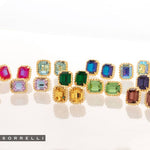 Octavia Scalloped Stud Earrings - EBW18BGAQU: Blue