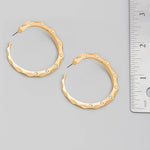Wavy Round Studded Hoop Earrings