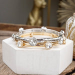 Sparkly clear crystals bangle in Gold Tone