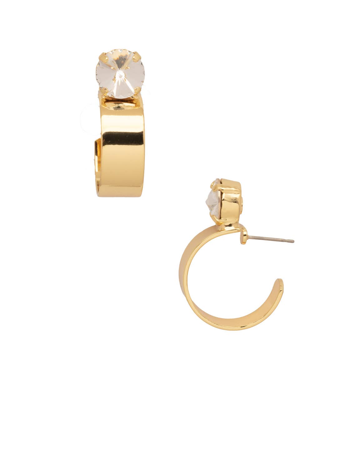 Dani Studded Hoop Earrings - Clear