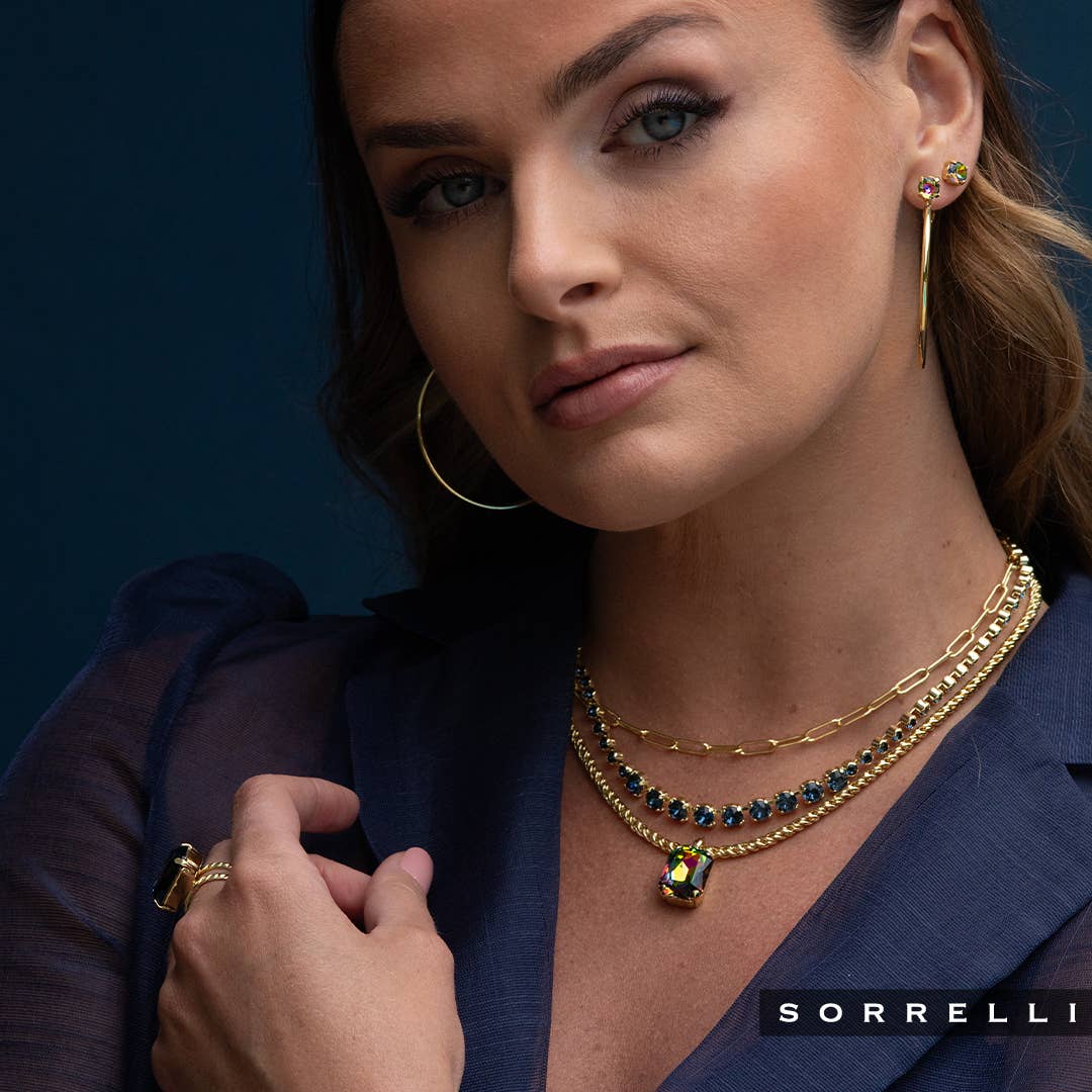 Sorrelli 10k Gold Plated Paperclip Chain Necklace, 16-20in : Clear