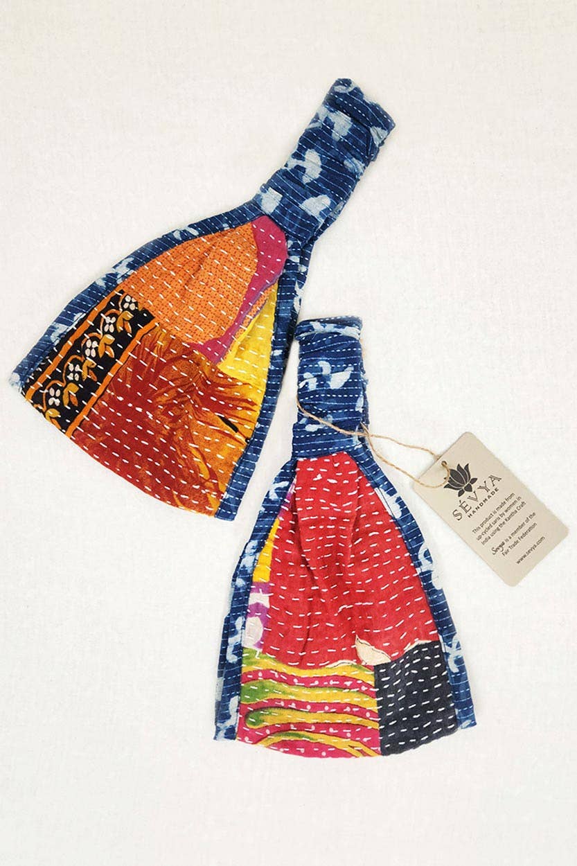 Reversible Kantha Headbands, Set of 2