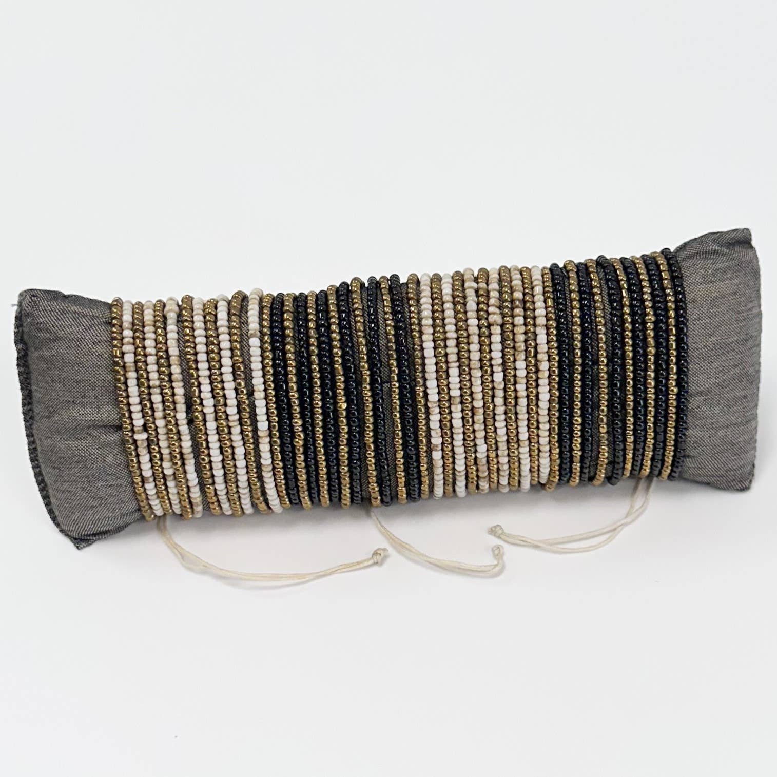 Bali Glass Beads Double Strand Metro Pull Bracelets