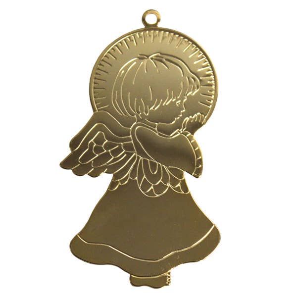 Gold Halo Praying Angel Ornament