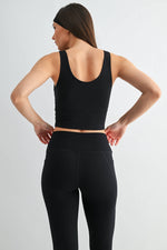 Venice Cloud Light Scoop Active Tank: Black