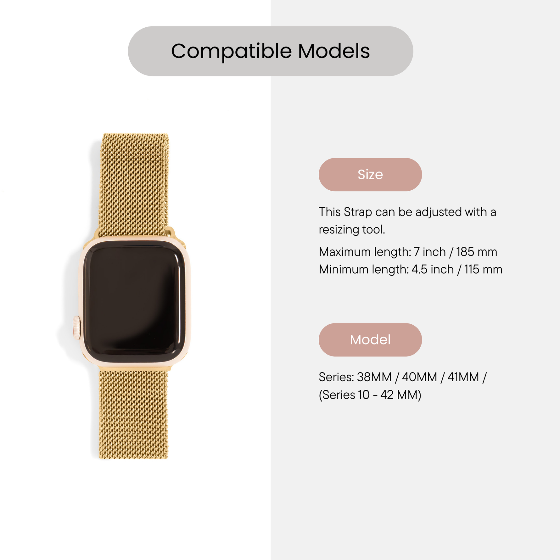 Stainless Steel Mesh Smart Watch Band: Stainless