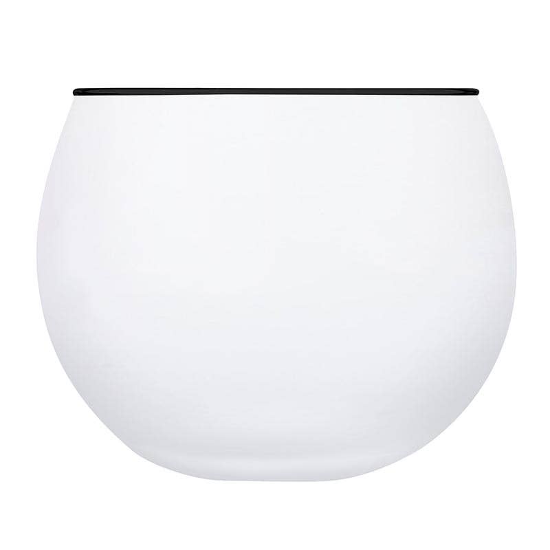 Roly Poly Glass - White with Thin Black Rim