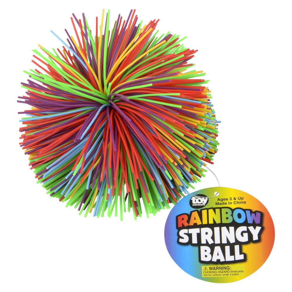 3.5" RAINBOW STRINGY BALL