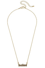 Florida State Seminoles Slogan Necklace in Shiny Gold