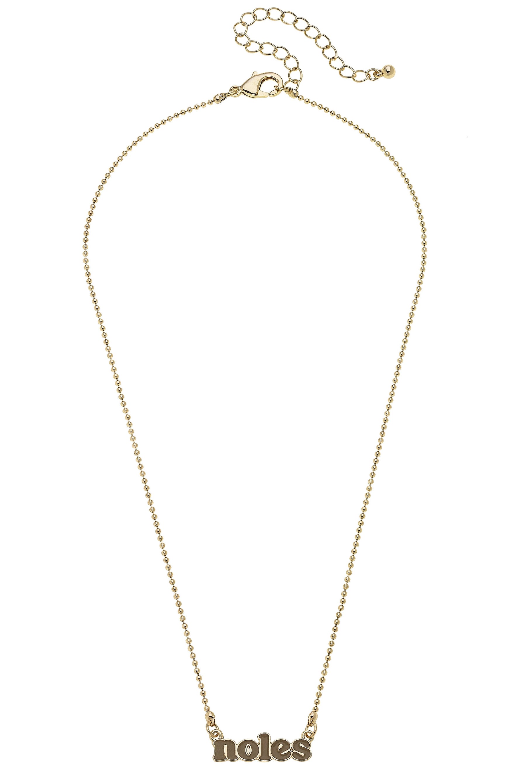 Florida State Seminoles Slogan Necklace in Shiny Gold