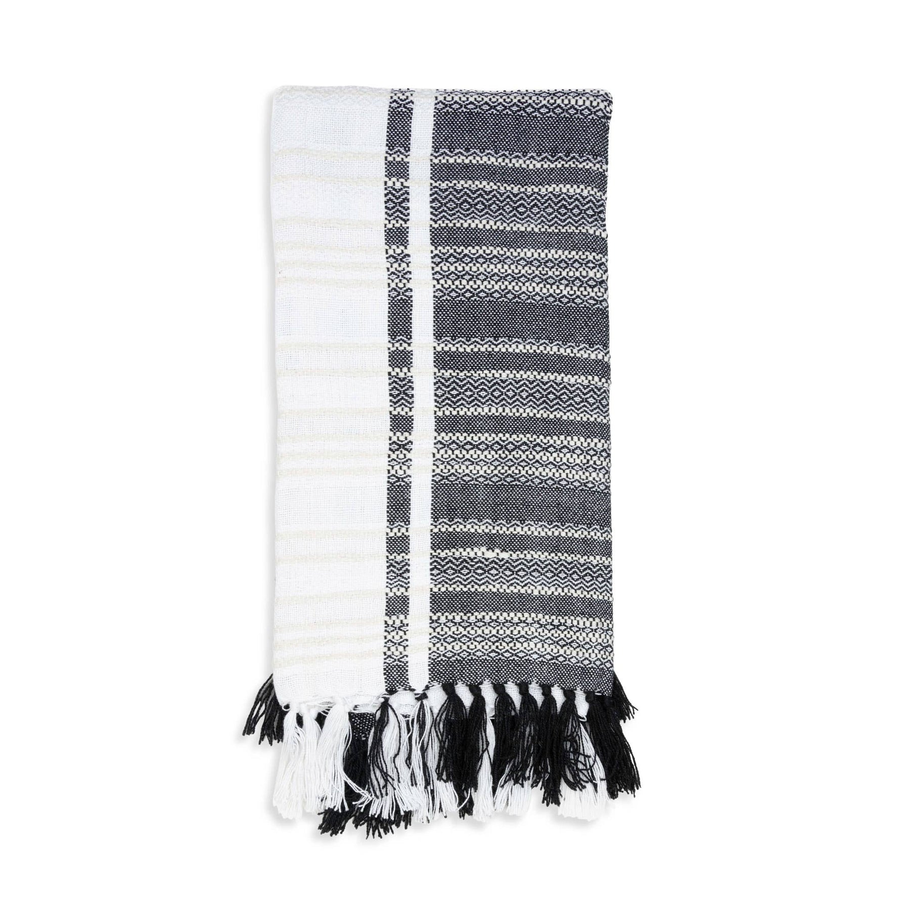 Genevieve 50x70" Indoor/Outdoor Recycled Woven Throw Blanket: Blue
