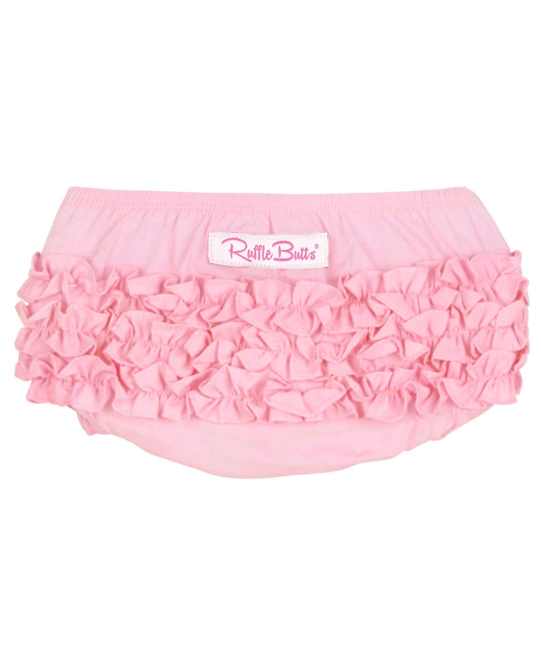 Baby Girls Baby Pink Woven RuffleButt Bloomer: Pink / 12-18m