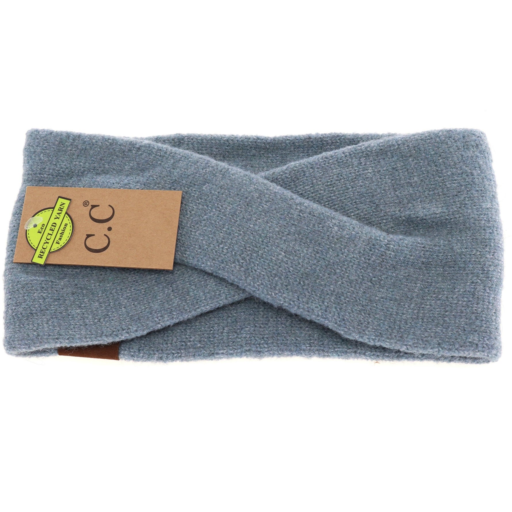 CC Soft Crossed Eco-Friendly Fashion Headband: Steel Blue