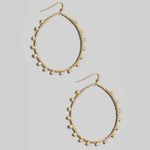 Faceted Glass Beaded Oval Dangle Earrings