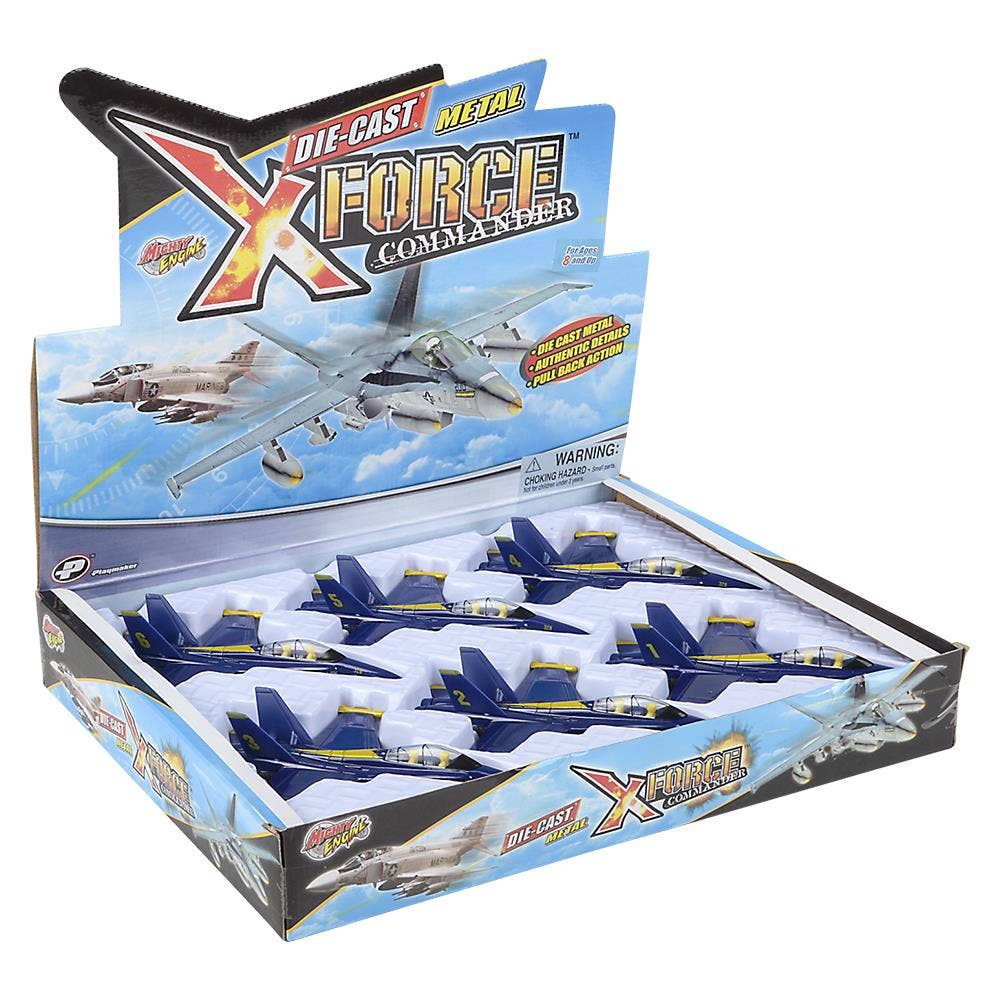 6.5" Diecast Pull Back F-18 Blue Angel