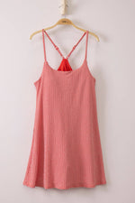 ND32119 - Textured Checkered Knit Activewear Tennis Dress: KELLY GREEN / S-M-L/2-2-2