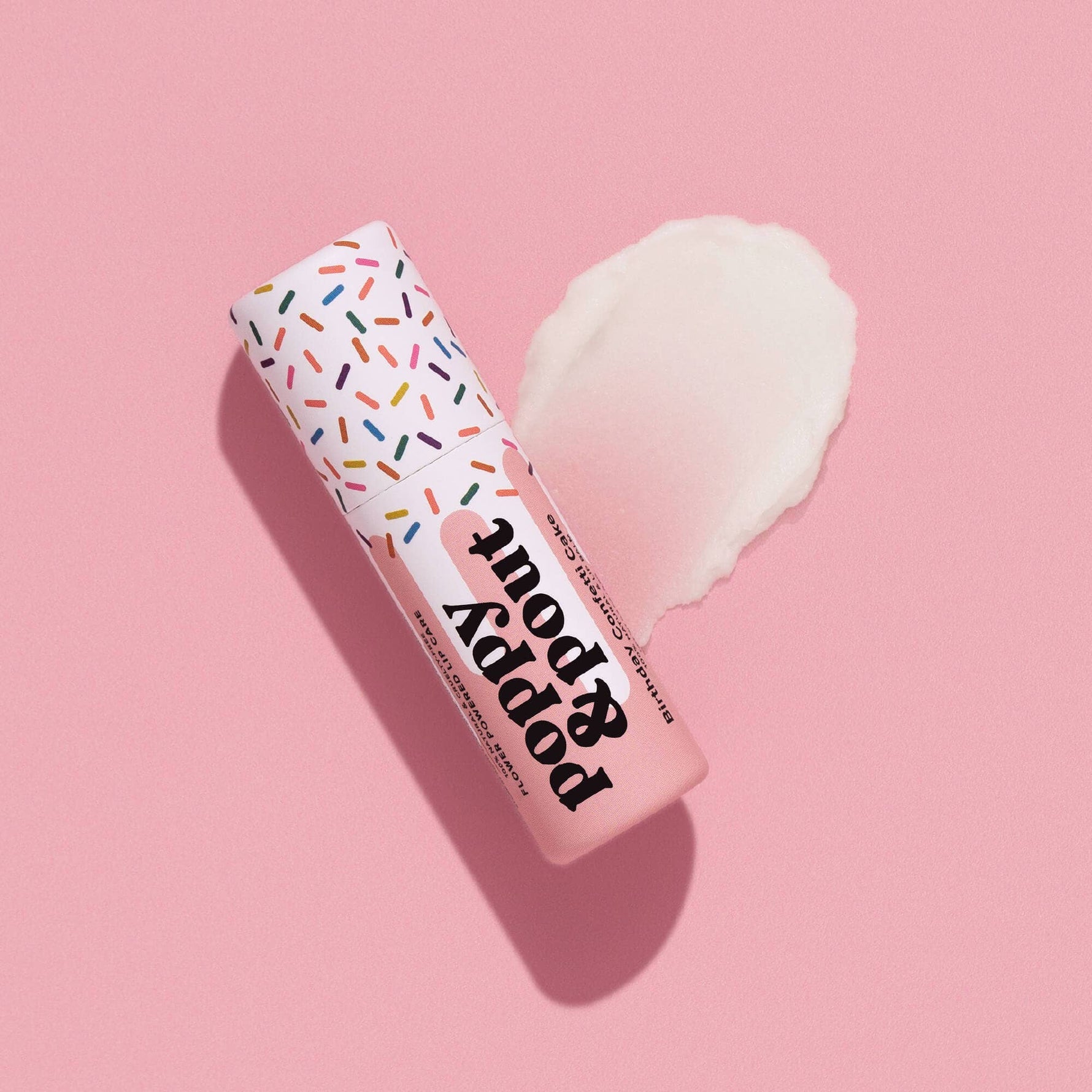 Poppy & Pout Lip Balm, Birthday Confetti Cake, Pink