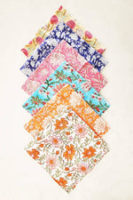 Floral Block Print Napkins, Set of 6