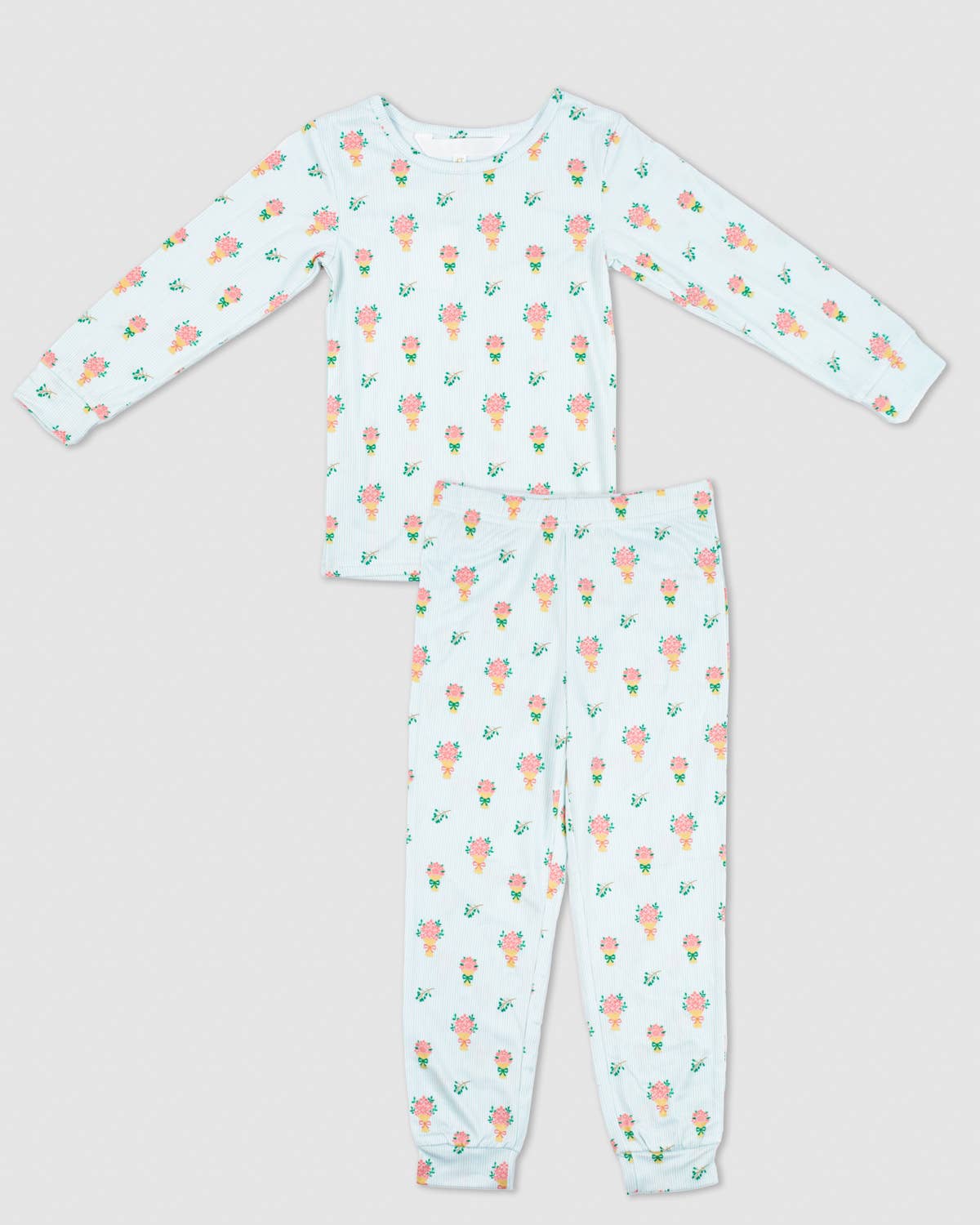 Kid's Love Blooms Here Long Sleeve Pajamas   White/Multi   Set of 2   -Asst.: 2T