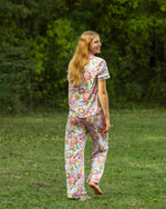 Summer Bouquet Short Sleeve Button Up Sleep Shirt   Pink/Blue/Multi   -Asst.: Medium