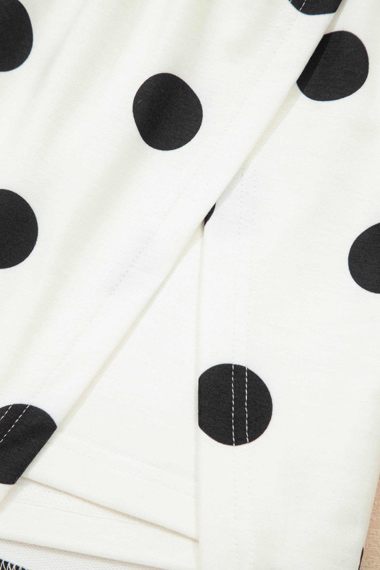 Plus Polka Dot Print Tank Split Mini Skort 2pcs Set: White / S
