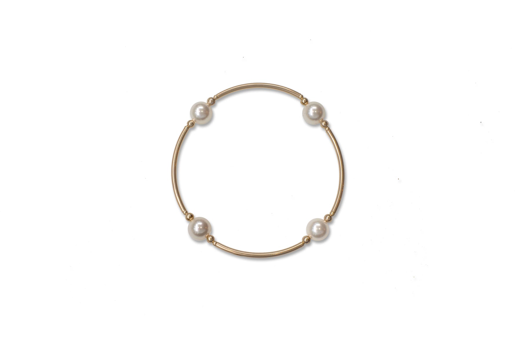 8mm White Blessing Bracelet with Gold Filled Tubes