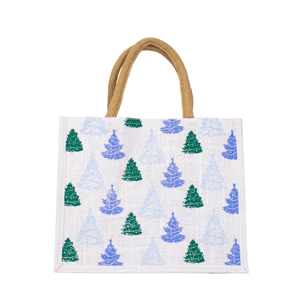 Evergreen Dreams Gift Tote   White/Blue/Green   12x10x8