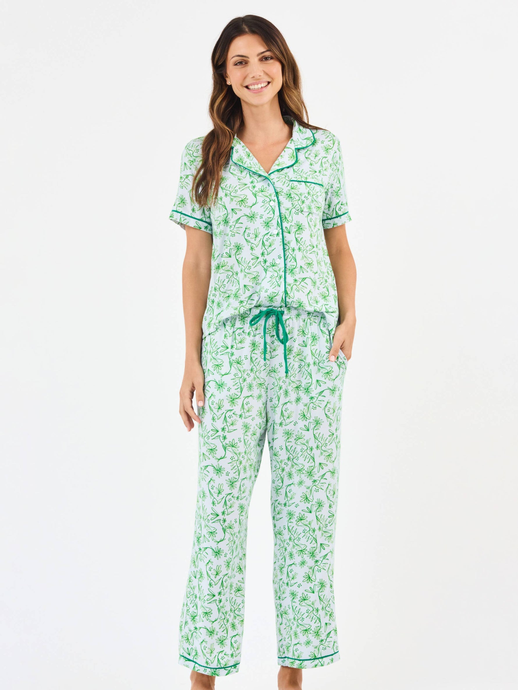 Women's Charlotte Pants Set | Laurel Blooms Light Blue: XS