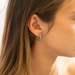 18K Gold PVD Stainless Steel Textured Huggie Hoop Earrings