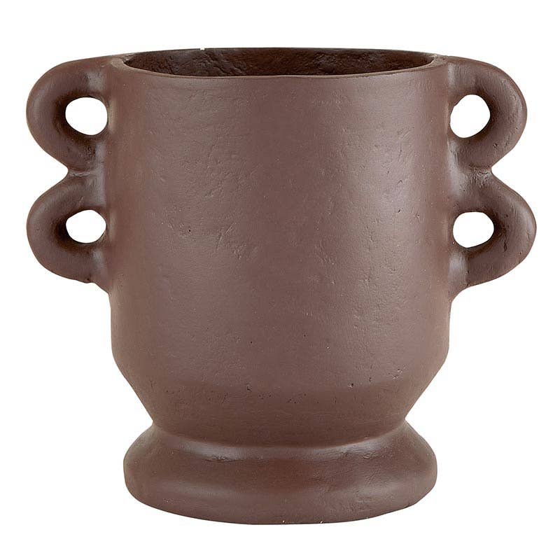 Short Paper Mache Vase - Brown