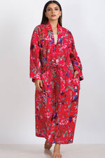 Rani Kimono Robes: Ivory Multi Birds