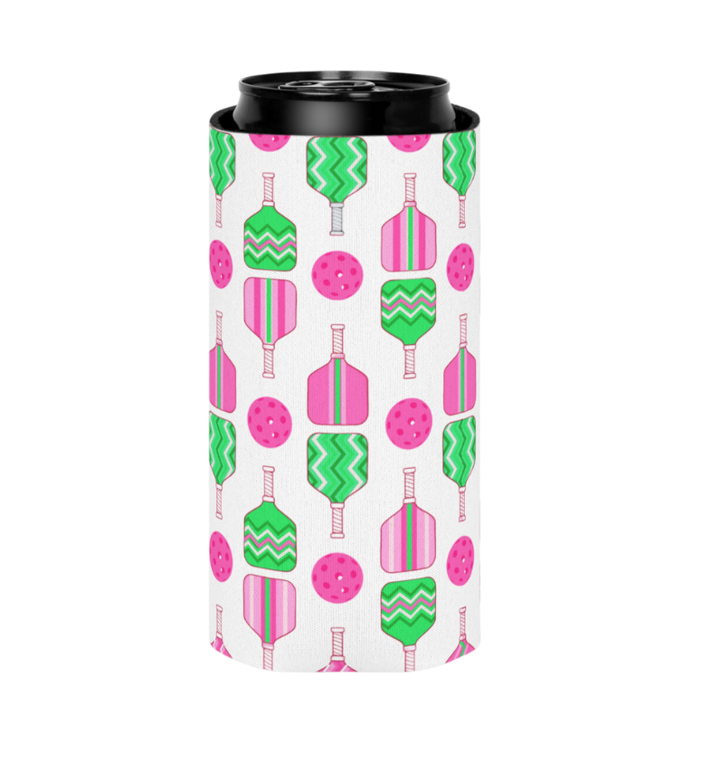 Pickleball Coozie - 12oz Slim Can Holder Sleeve: Pickleball Queen