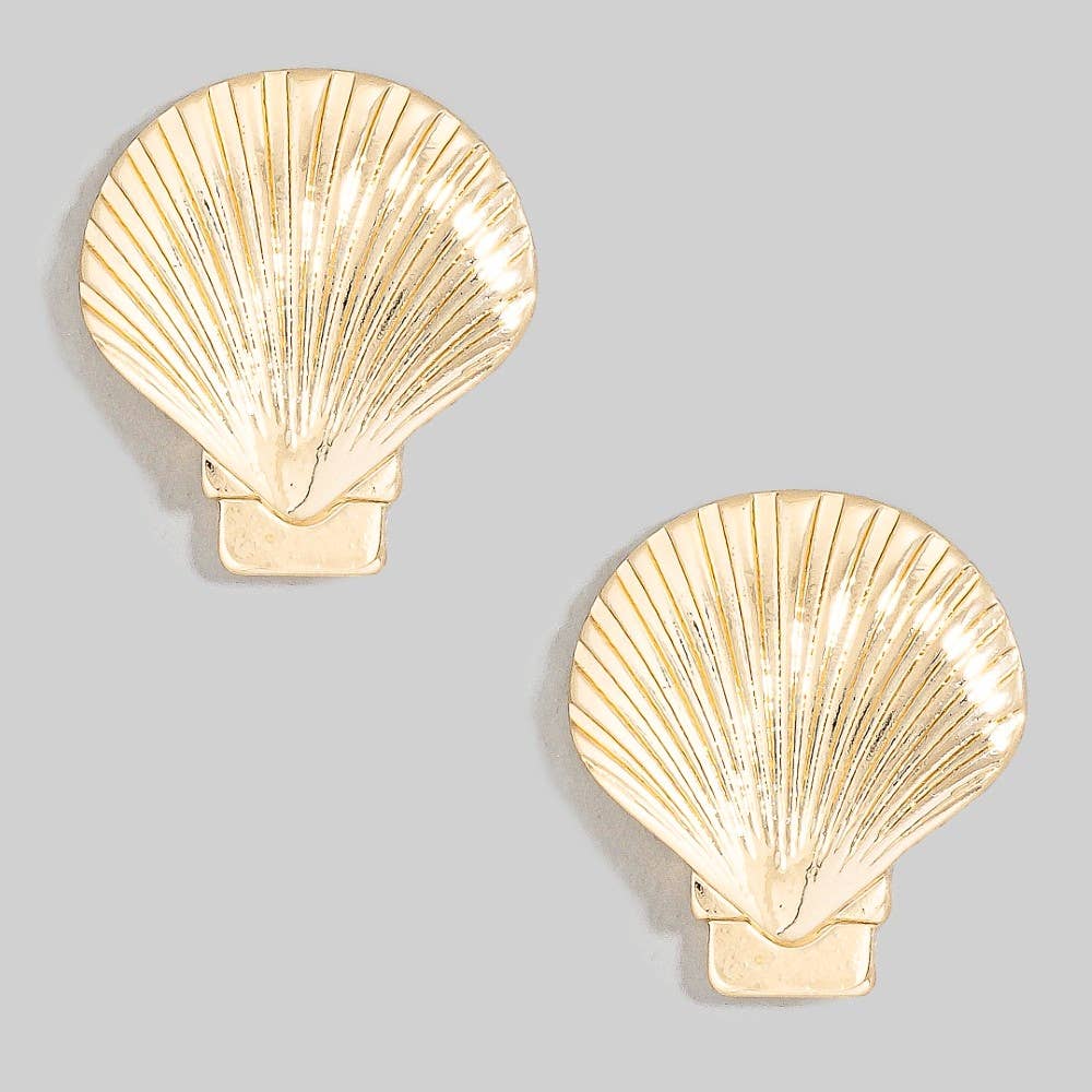 Large Sea Shell Stud Earrings