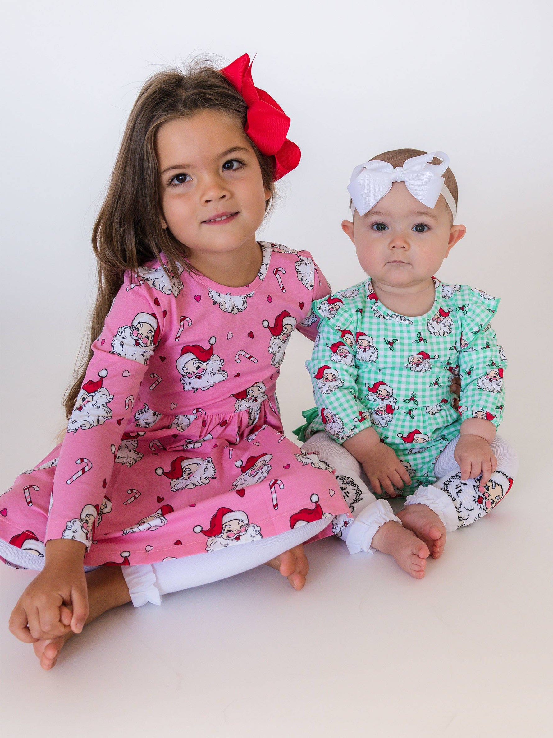 Baby Girls Green Dear Santa Knit Long Sleeve Flutter Bubble Romper: Green / 12-18m