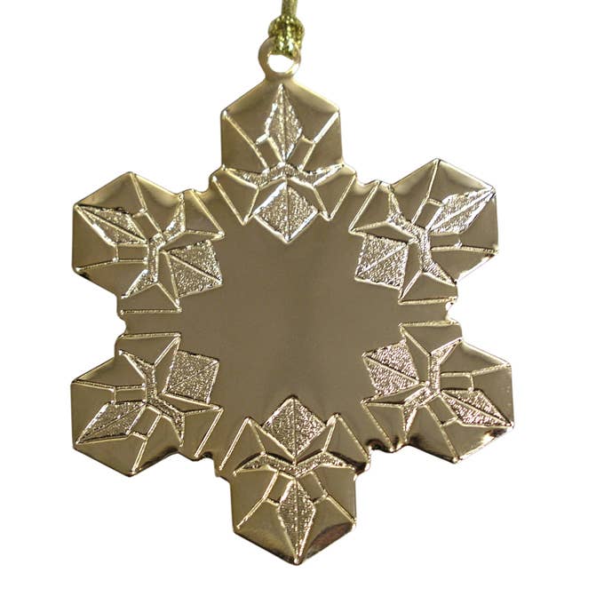 Gold Stipple Snowflake Ornament