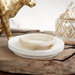 Marbled Muse – Rounded Acrylic Bangles: Ivory