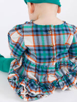 Baby Girls Peyton Plaid Woven Long Sleeve Bubble Romper: Multi-Color / 12-18m