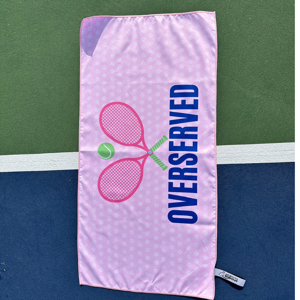 Over Served Tennis Double-Sided Microfiber Athletic Towel