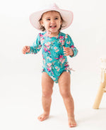 Girls Pink Seersucker Swim Hat: 0-12m