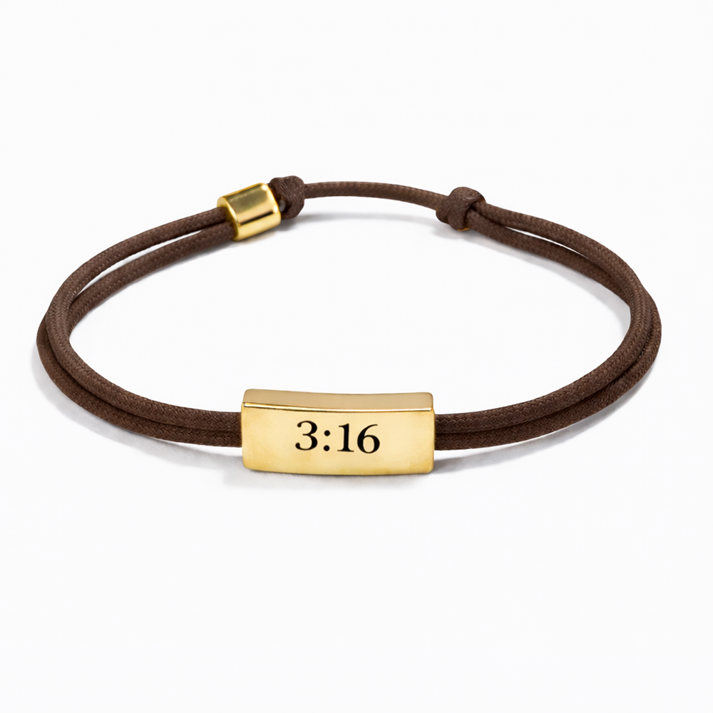 Sentiment Cord Bracelet-John 3:16