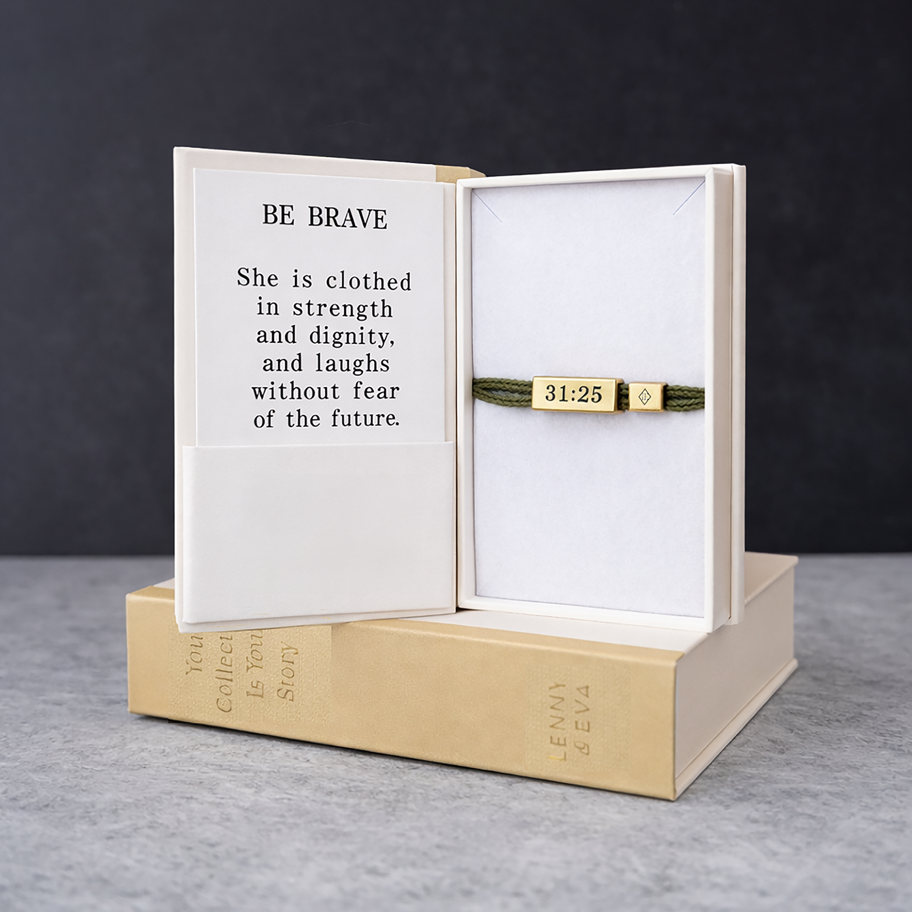 Sentiment Cord Bracelet-Proverbs 31:25