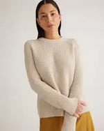 EMERALD COLLECTION Fisherman Sweater in Tan - Size L