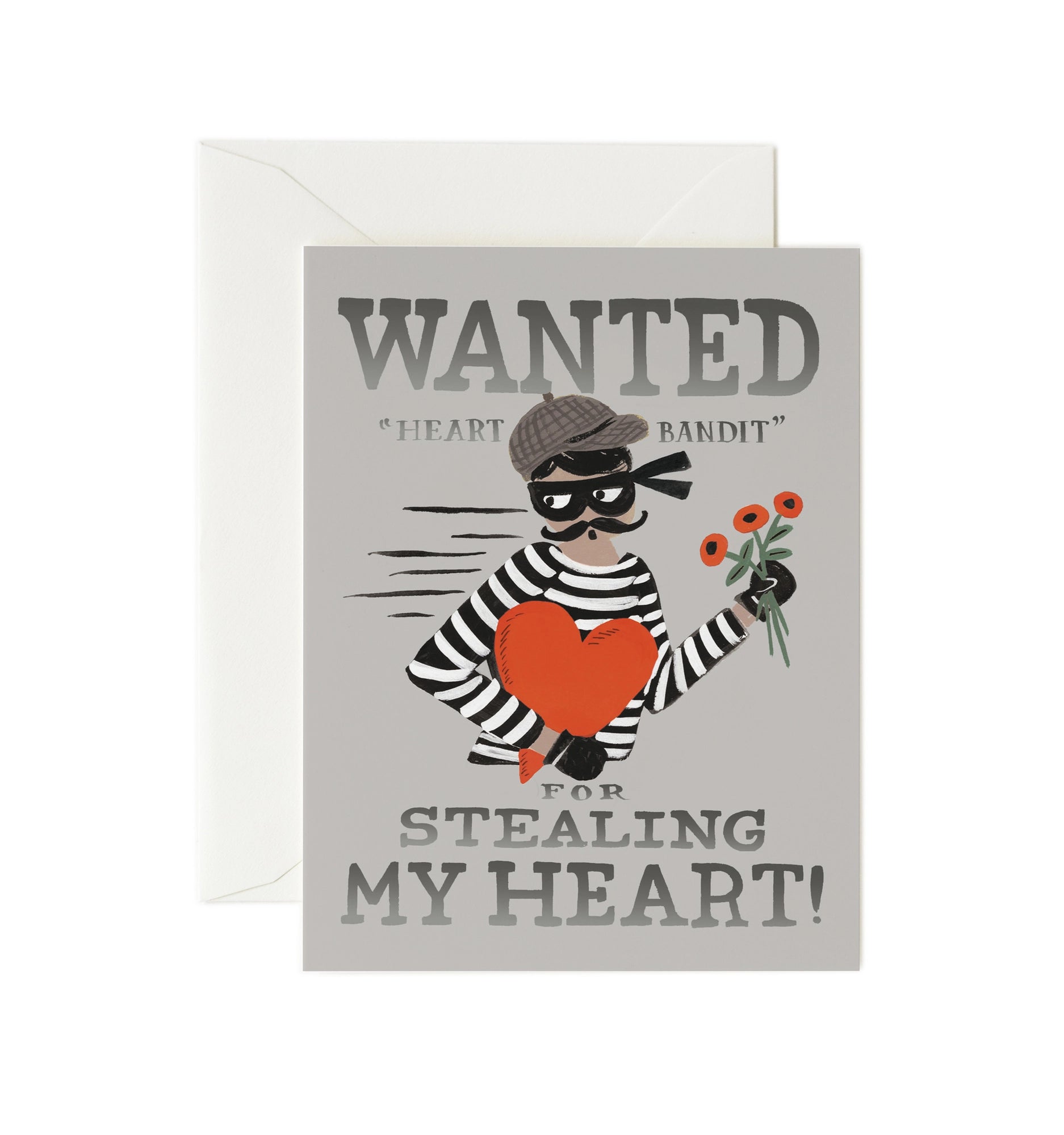 Heart Bandit Silver Valentine's Day Card