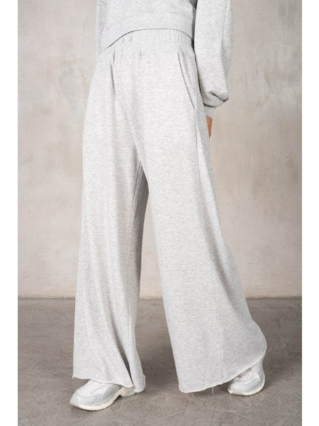 LaBiz Matching Rib Wide Oversize Sweatpants Heather Grey