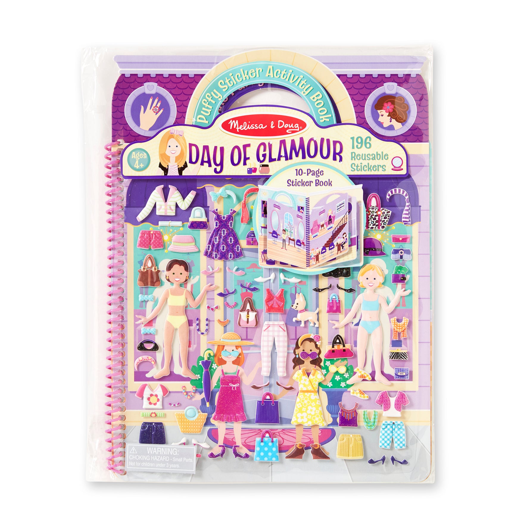 Melissa & Doug Deluxe Puffy Sticker Album - Day of Glamour
